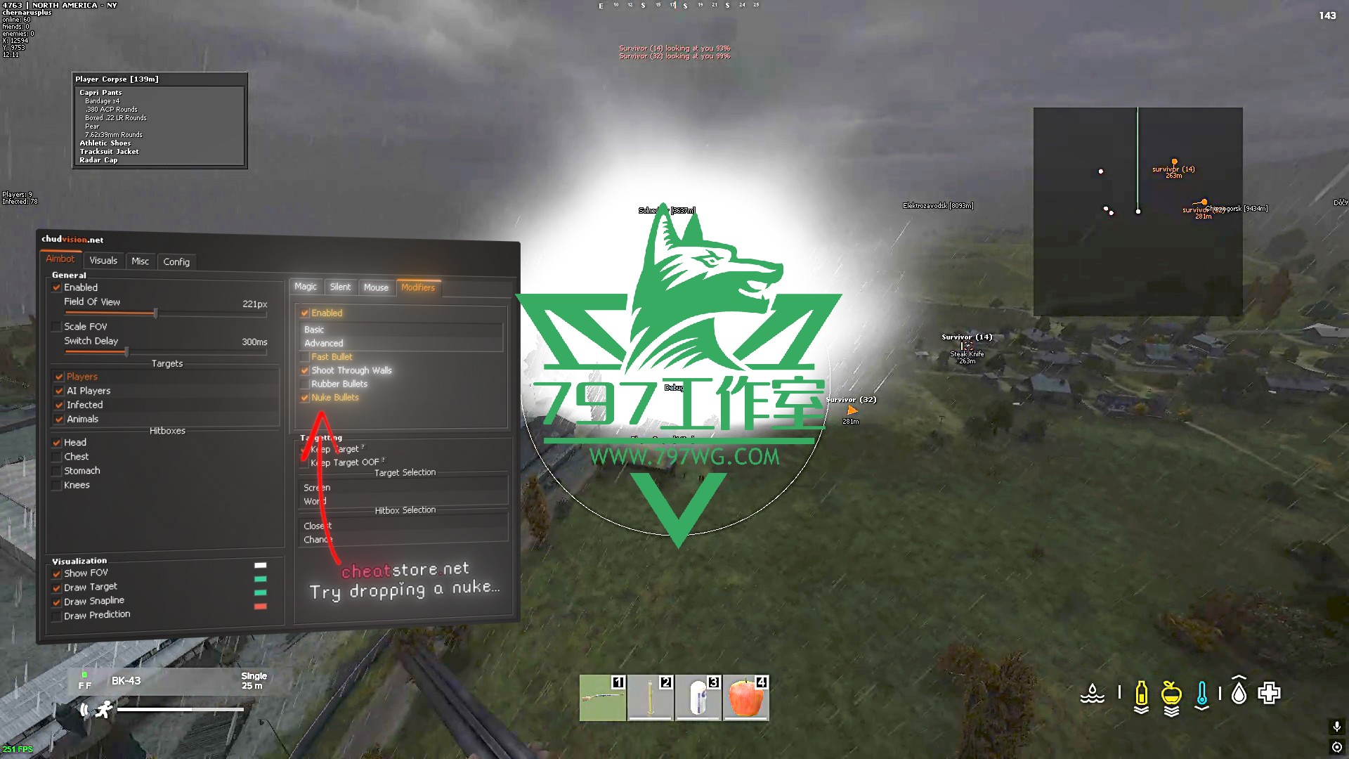 DAYZ辅助透视自瞄【CHUDVISION】复制-子弹TP-灵魂出窍等